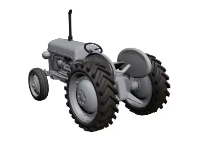 1950s Vintage Farm Tractor Classic Agricultural Machine 3D model