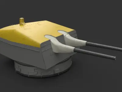 15cm SK C28 naval gun - version 1 Low-poly 3D model