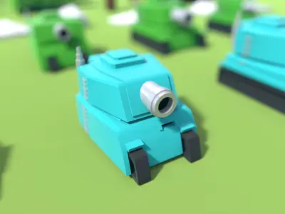 Low Poly Tank Game Kit Free low-poly 3D model