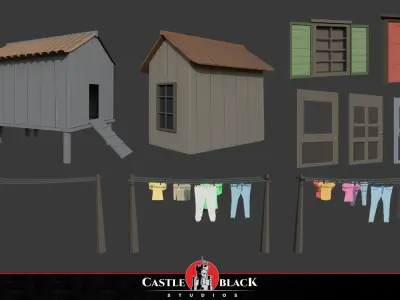 Military War Pack Low-poly 3D model