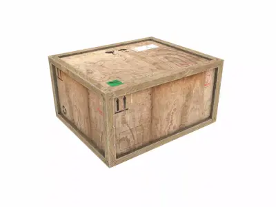 Old Wooden Cargo Crate 7 PBR Low-poly 3D model