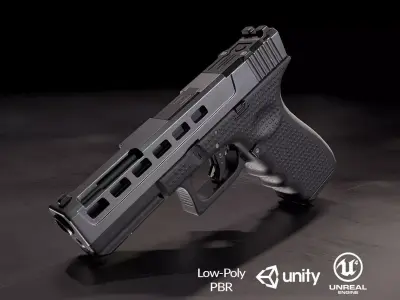 Glock 17 Low-poly 3D model 4