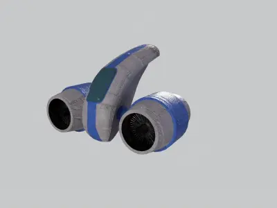 Spaceship PBR spacecraft Low-poly 3D model