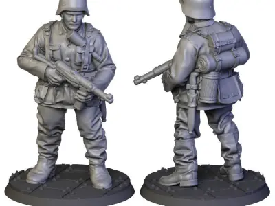 German Soldiers collection  WW2 in 28 mm 3D Model Pack