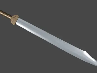 Falchion sword with Gladius handle Low-poly 3D model