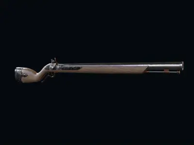 Flintlock Gun Low-poly 3D model purchase