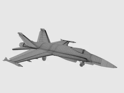 Fighter Jet 3D Model High Detail PBR Textured Maya 3D model