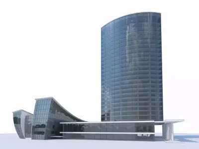 High-rise Office Building 03  Low-poly 3D model