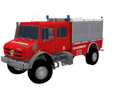 Mercedes Unimog U4023 Fire Truck 3D model