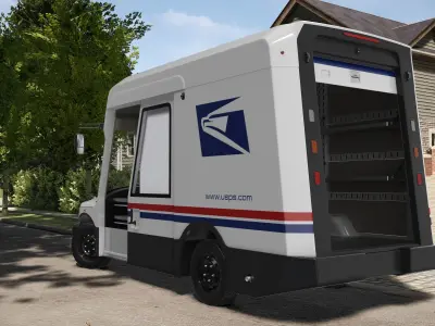 US Mail Truck Next Generation Rigged 3D model