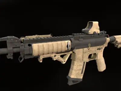 Assault rifle M4 Low-poly 3D model
