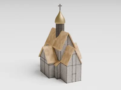 Slavic Church Low-poly 3D model
