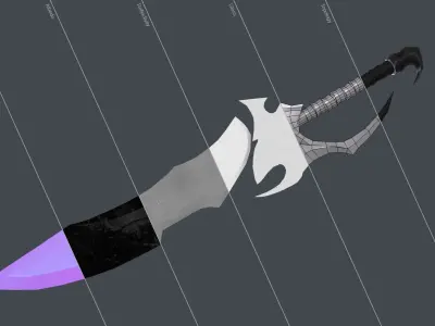 Fantsy stylized sword Low-poly 3D model