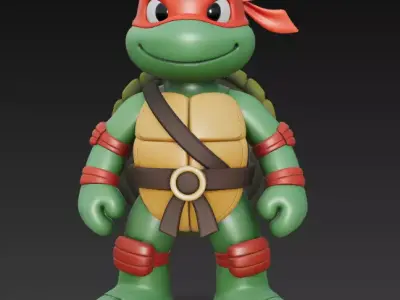 Cartoon Ninja Turtle Low-poly 3D model