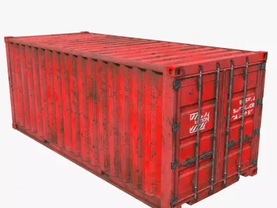 Rusty shipping containers Low-poly 3D model