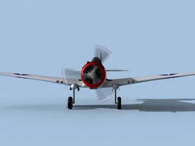 Curtiss P-36C Hawk V05 USAAF 3D model