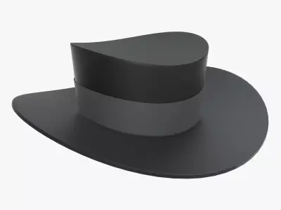 Black classic hat 02 Free 3D model