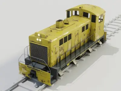 Diesel locomotive 3D model textures PBR Low-poly 3D model