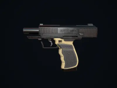 Tactical compact pistol Low-poly 3D model