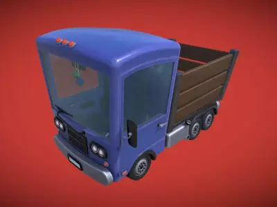 Stylized Trunk Truck Low-poly 3D model