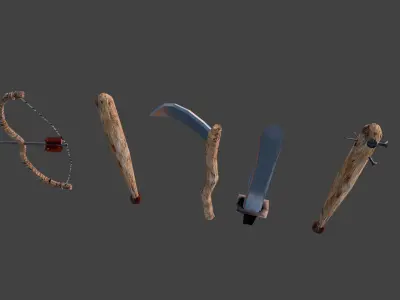 Lowpoly weapon assets pack Low-poly 3D model