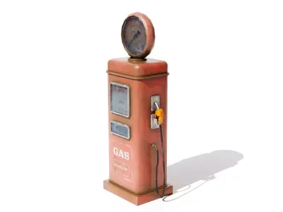 Vintage Gas Pump  Game Ready  Low Poly  PBR Asset Low-poly 3D model