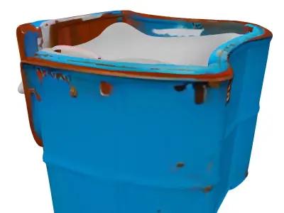 Rustic Upcycled Barrel Pet Bed Low-poly 3D model