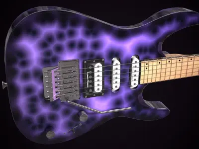 Electric Guitar Jackson Dinky Violet Wave Low-poly 3D model