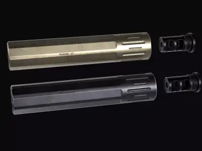 AWC Thor PSR XL multi caliber sound suppressor Low-poly 3D model