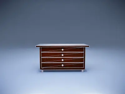 Vintage Dresser Low-poly 3D model