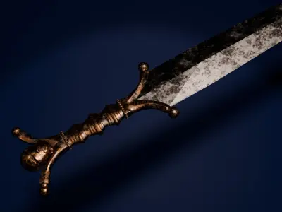 Statuette sword Free low-poly 3D model