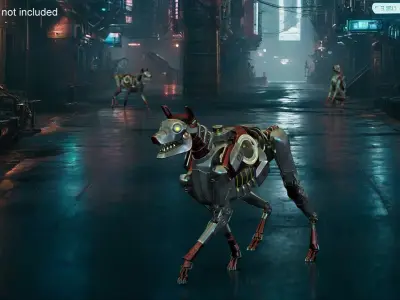 Futuristic Robotic Dog Concept in Walking Pose 3D model