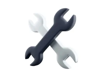 Adjustable wrench cartoon icon 3D model