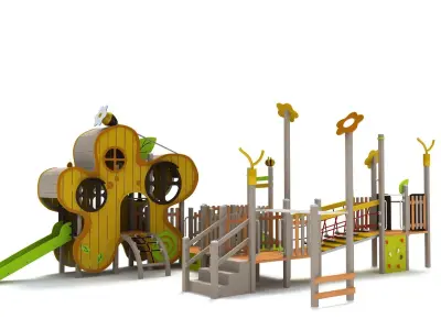 Kids outdoor commercial play structure 3D model 3D model 32