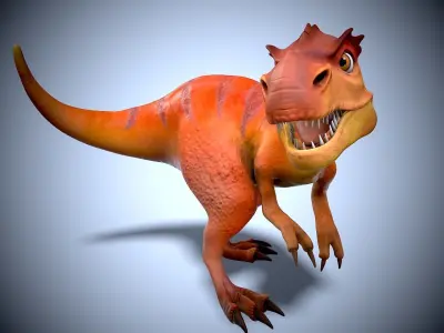 Cartoon dino mom Low-poly 3D model