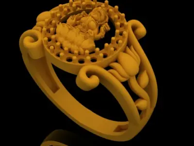 Lakshmi Devi Ring 3D print model