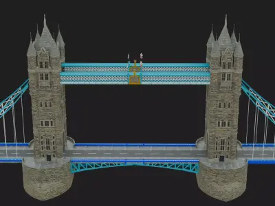 London Tower Bridge  Low-poly 3D model