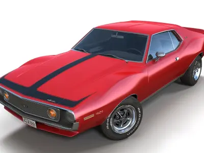 American muscle cars PBR 3D model