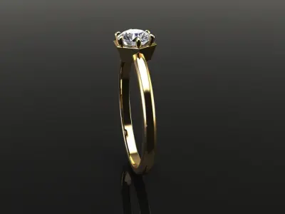 Hexagon Halo Basket Style Dainty Engagement Ring 3D print model