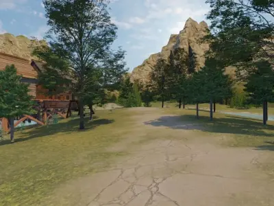 Medieval River Village 3D model