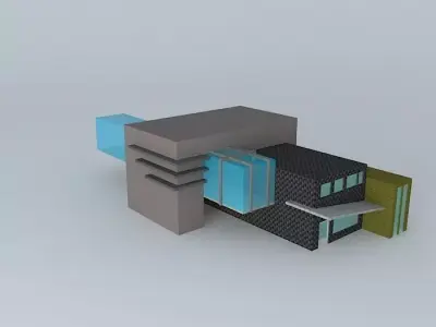 Exterior of commercial complex Free 3D model