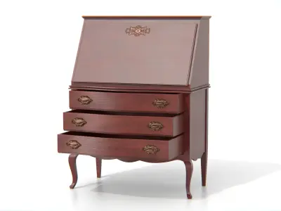 Antique Cabinets and Drawers - Wooden Furniture Set 3D Model Pack
