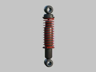 Spring Assisted Shock Absorber Low-poly 3D model