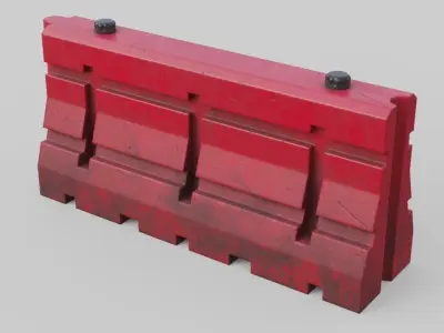 Traffic Barrier 3 Low-poly 3D model