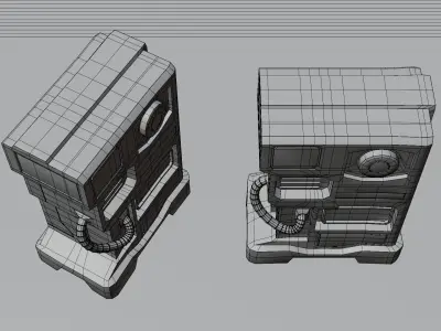 Sci-Fi Power Generator Game-Ready PBR Asset Low-poly 3D model