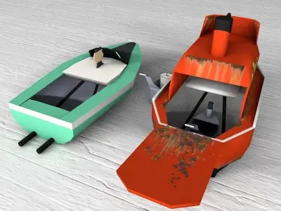 Pop Pop Boat Toys Low-poly 3D model