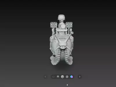 Battle Snail Machine Gun Creature Military Fantasy STL 3D print model