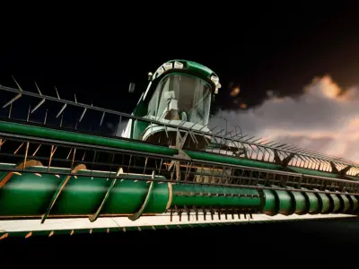 Harvester combine - farm vehicle 3D model
