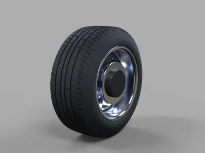 Wide car wheel 2 3D model
