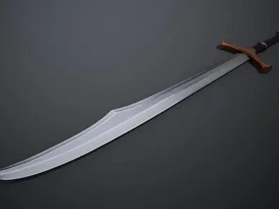 Falchion Low-poly 3D model